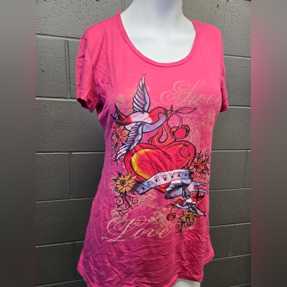 Vintage Hot Ginger Y2K Ed Hardy style Tshirt - Picture 3 of 7